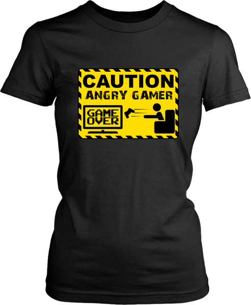 Funny Tee - Caution Angry Gamer- Funny Gamer Tee - xpertapparel