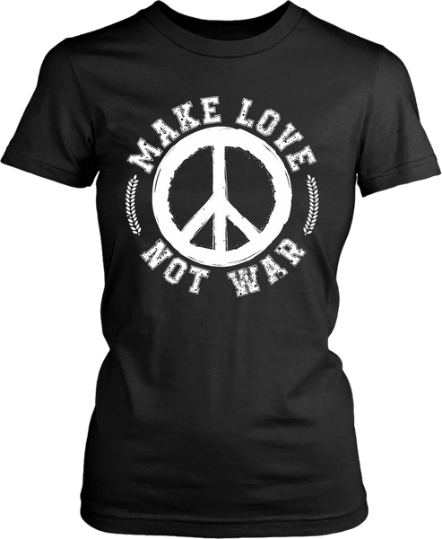 Make Love Not War - Peace Logo Woman's T-shirt - xpertapparel