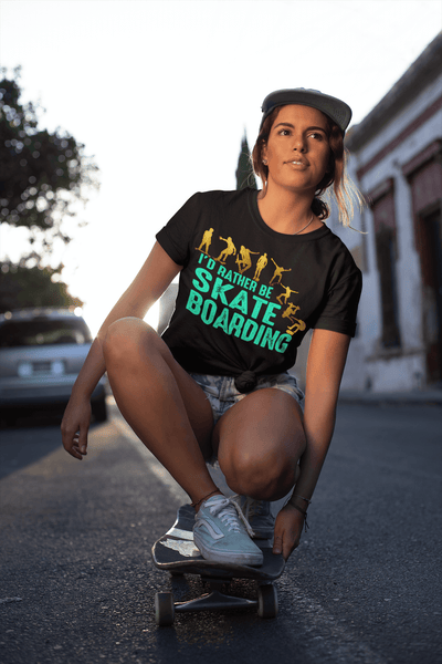 I'd Rather Be Skate Boarding T-shirt - xpertapparel