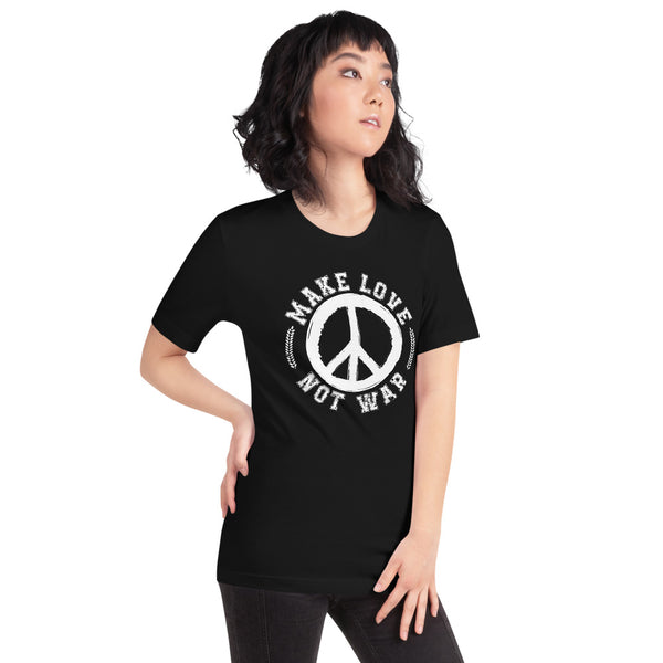 Make Love Not War - Peace Logo Woman's T-shirt - xpertapparel