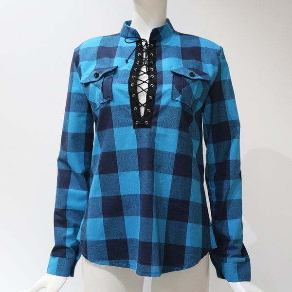 Plus Size 4XL 5XL Fashion Summer Womens Tops And Blouses Hot Blouse Shirt Women Top Shirts Tops Tee Blusas Feminina Casual Plaid - xpertapparel